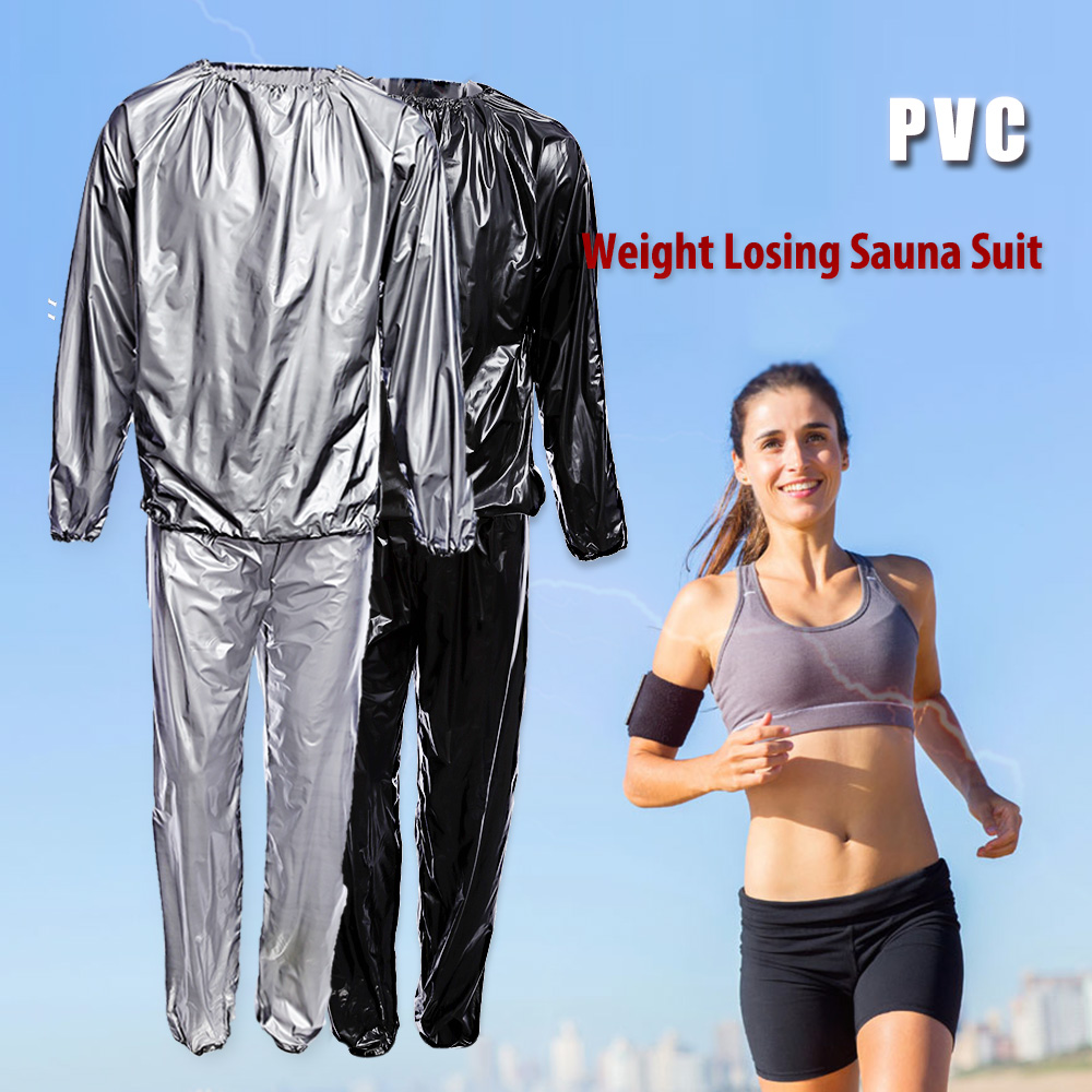 WEIGHT LOSING SAUNA SUIT PVC SWEATING CLOTH SILVER, SIZE L/2XL/5XL 11street Malaysia Fitness